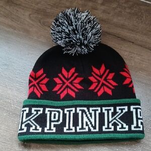 Victoria's Secret PINK Winter Pompom Beanie Hat